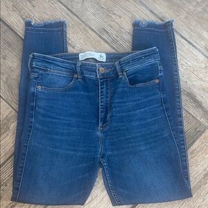Abercrombie & Fitch Dark Blue Skinny Jeans ankle Jean High rise